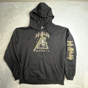 Def‎ Leppard Hysteria Hoodie Black Art Graphic Large